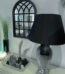 64cm Cut Crystal table lamp with a black pleated shade and grey marble effect base in Lagos, Nigeria.