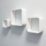 S/3 Wall Cubes White (Rounded Corners) Storage