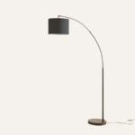 Arc Lamp With Black Ribbon Shade