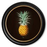 70Cm X 70Cm Round Black Pineapple Wall Art