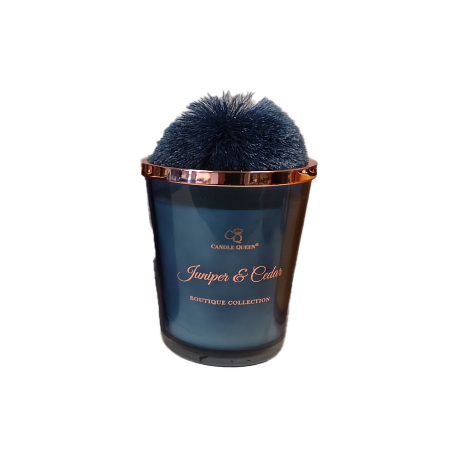 blue-pom-pom-candle-juniper-cedar-p6142-112497_zoom.jpg 13X16Cm Blue Pom Pom Candle Scented Juniper & Cedar - Image 1