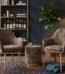 Leopard print Lara dining chair with gold legs and matching pouffe stool for luxury seating in Lagos, Nigeria