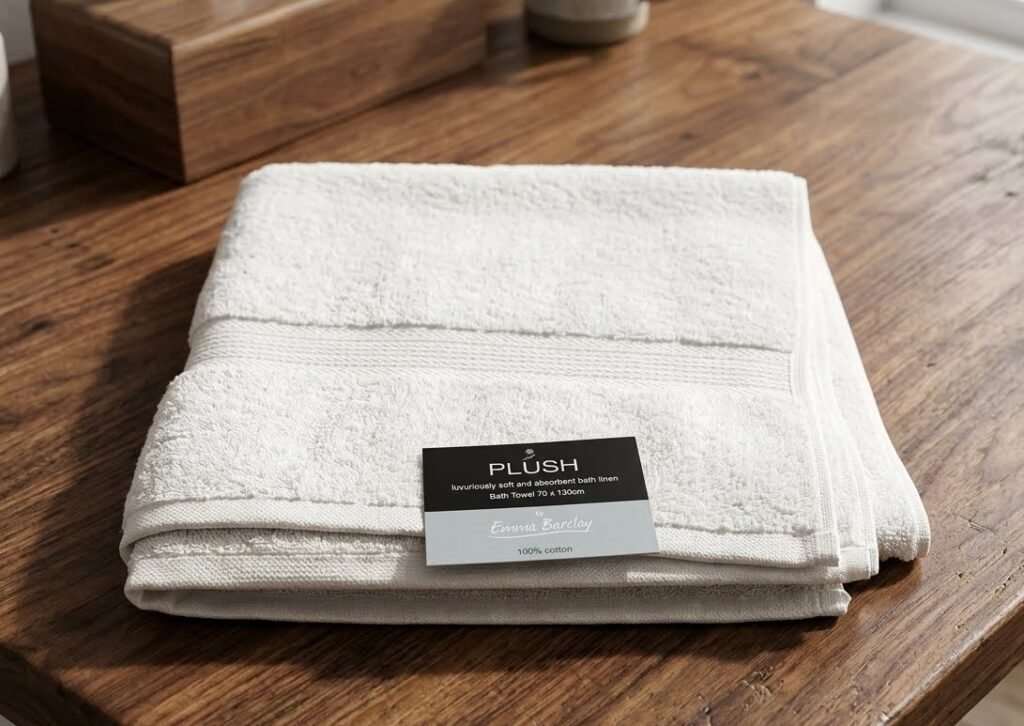 Cream plush bath towel soft absorbent plain dyed cotton towel Lagos Nigeria