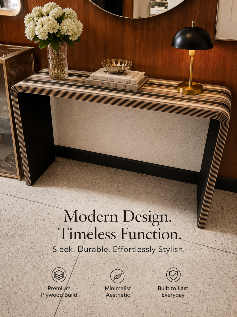 Modern slim console table for hallway or living room décor in Lagos, Nigeria for hallway or living room décor in Lagos, Nigeria