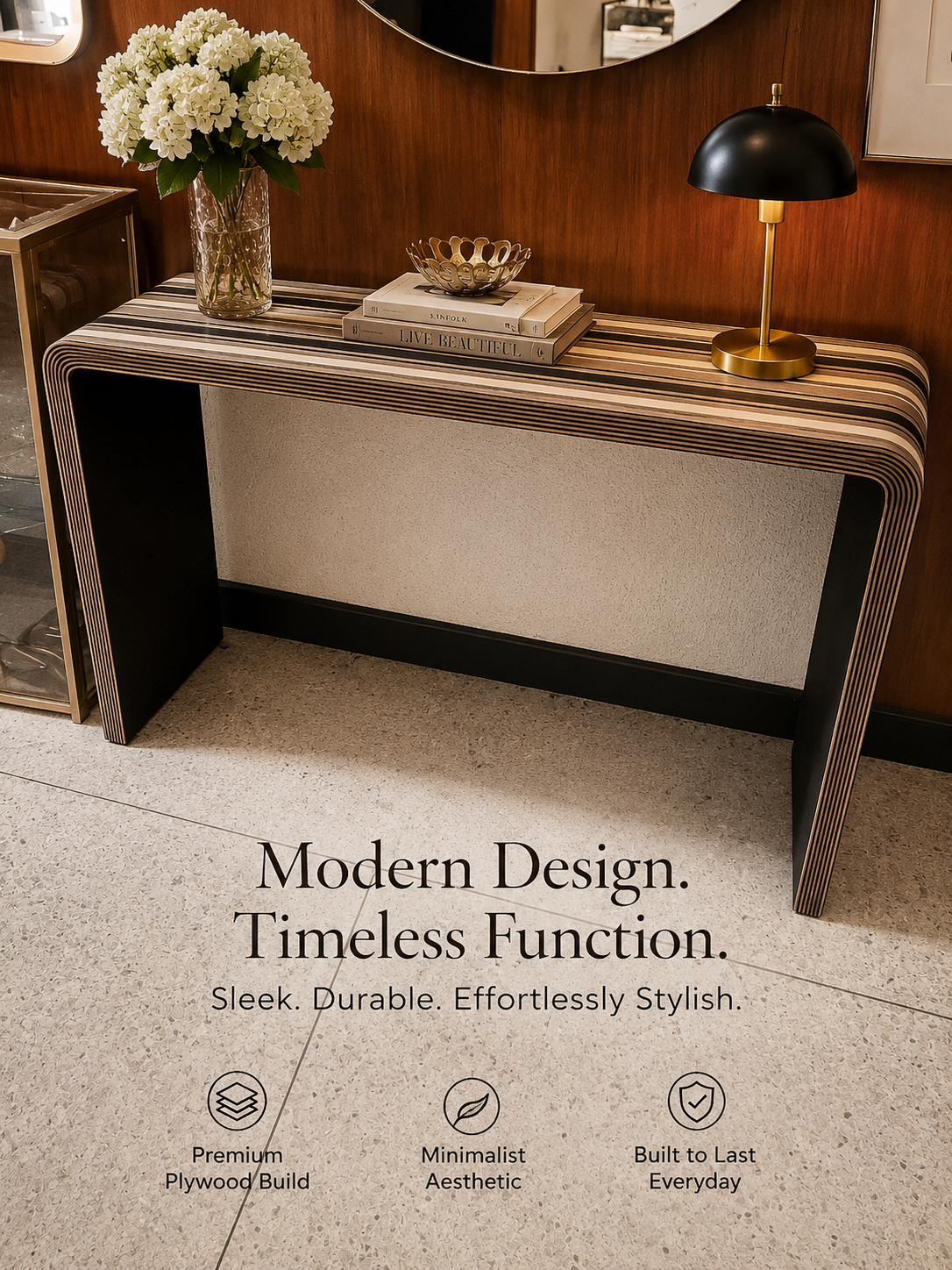Modern slim console table for hallway or living room décor in Lagos, Nigeria for hallway or living room décor in Lagos, Nigeria