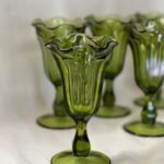 Green Coloured Glass Sundae Goblet