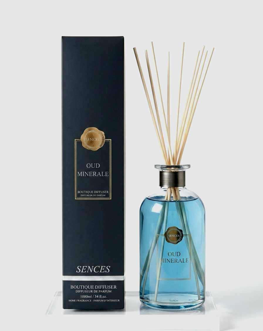 1000ml Oud Minerale reed diffuser with silver top luxury home fragrance in Lagos, Nigeria