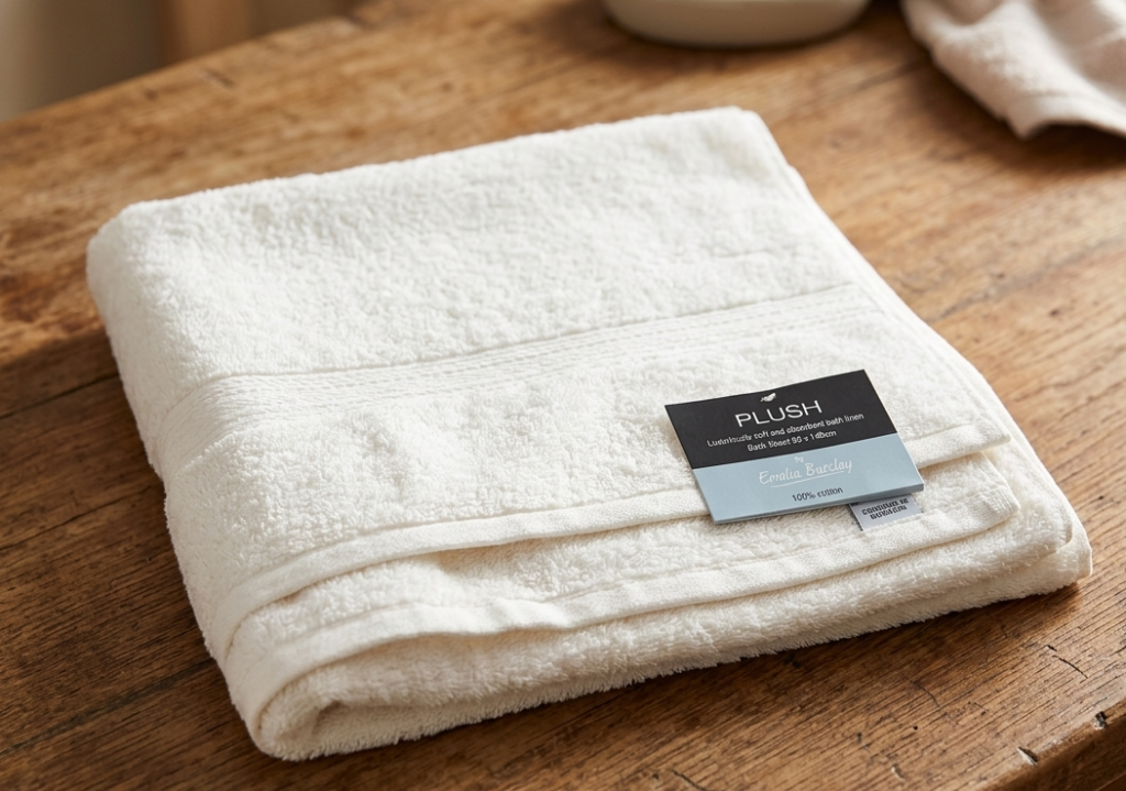 Cream plain dyed plush bath sheet soft cotton towel for bathroom use in Lagos, Nigeria