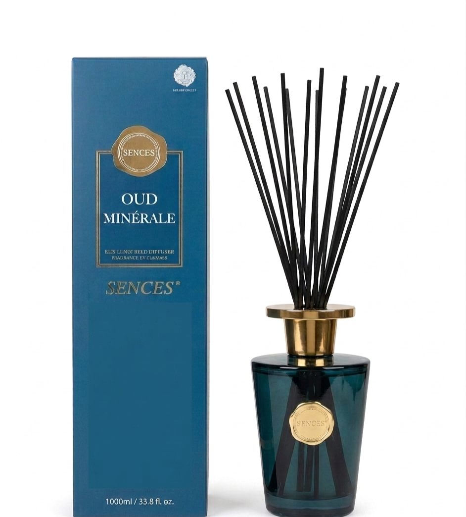 1000ml Oud Minerale reed diffuser with silver top luxury home fragrance in Lagos, Nigeria