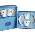 Jewel 4Pc Red/Gold Tea Set