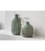 Tall ribbed Salvada light grey-green ceramic vase for luxury home decor in Lagos, Nigeria.