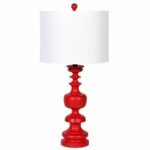 Red Turn Wood Style Lamp