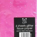 6 sheets of pink glitter tissue paper for luxury gift wrapping and crafts in Lagos, Nigeria