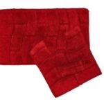 100% Cotton 2 Pc Bathroom Set Waves Red