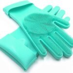 Pair Magic Silicone Scrubber Cleaning Gloves In Colour Box
