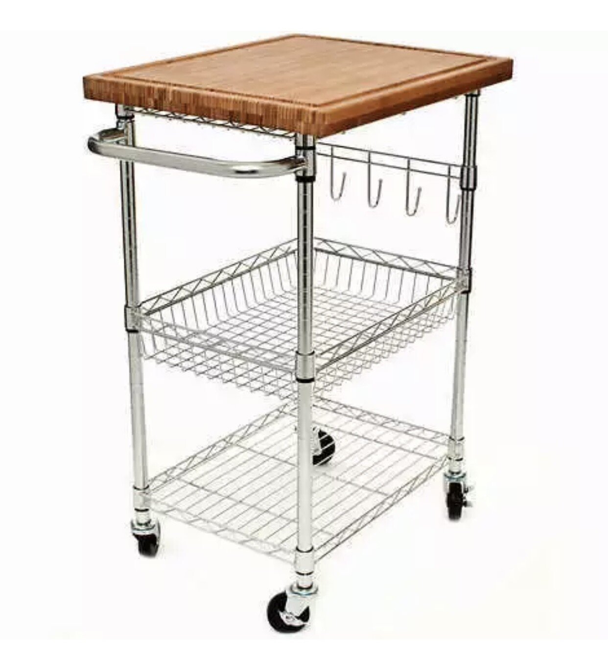 s-l1600-73.jpg Bamboo Kitchen Cart Trolley - Image 1