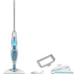 White and blue Black & Decker 1300W electric steam mop with swivel head for floor cleaning in Lagos, Nigeria.