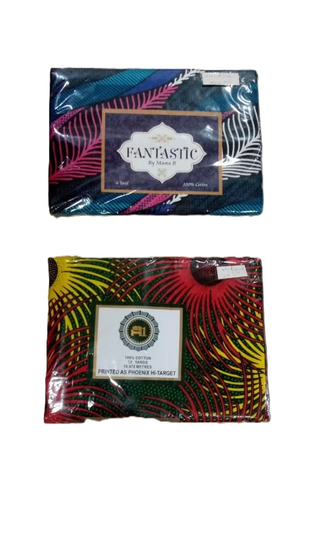 Bright and colorful Ankara dress displayed in Lagos, Nigeria