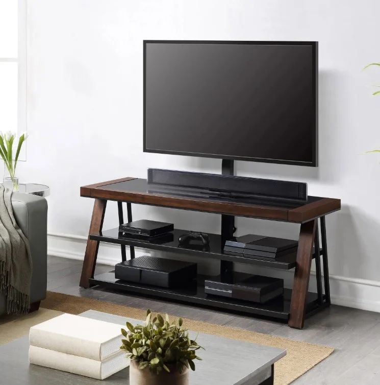 Modern TV unit with storage in a contemporary living room in Lagos, Nigeria