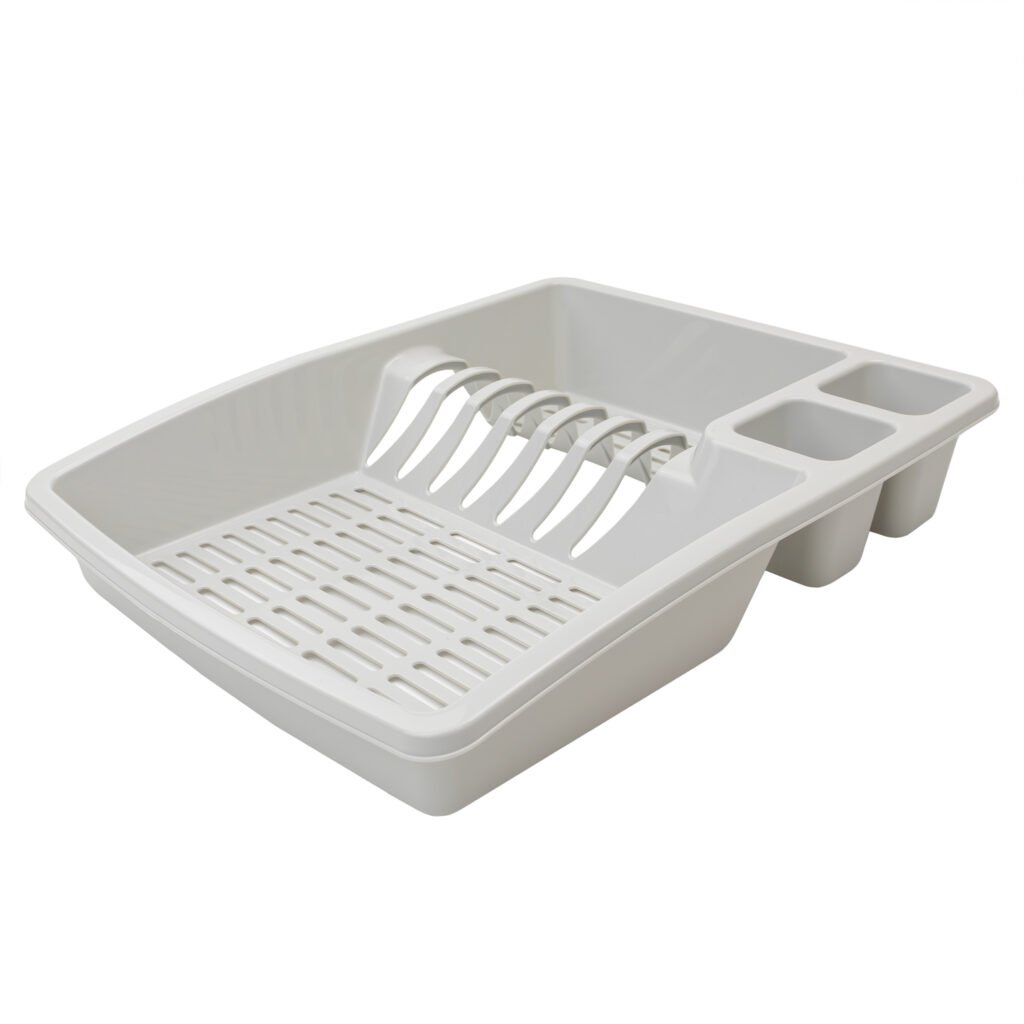Grey dish sink drainer kitchen rack for drying plates and utensils in Lagos Nigeria