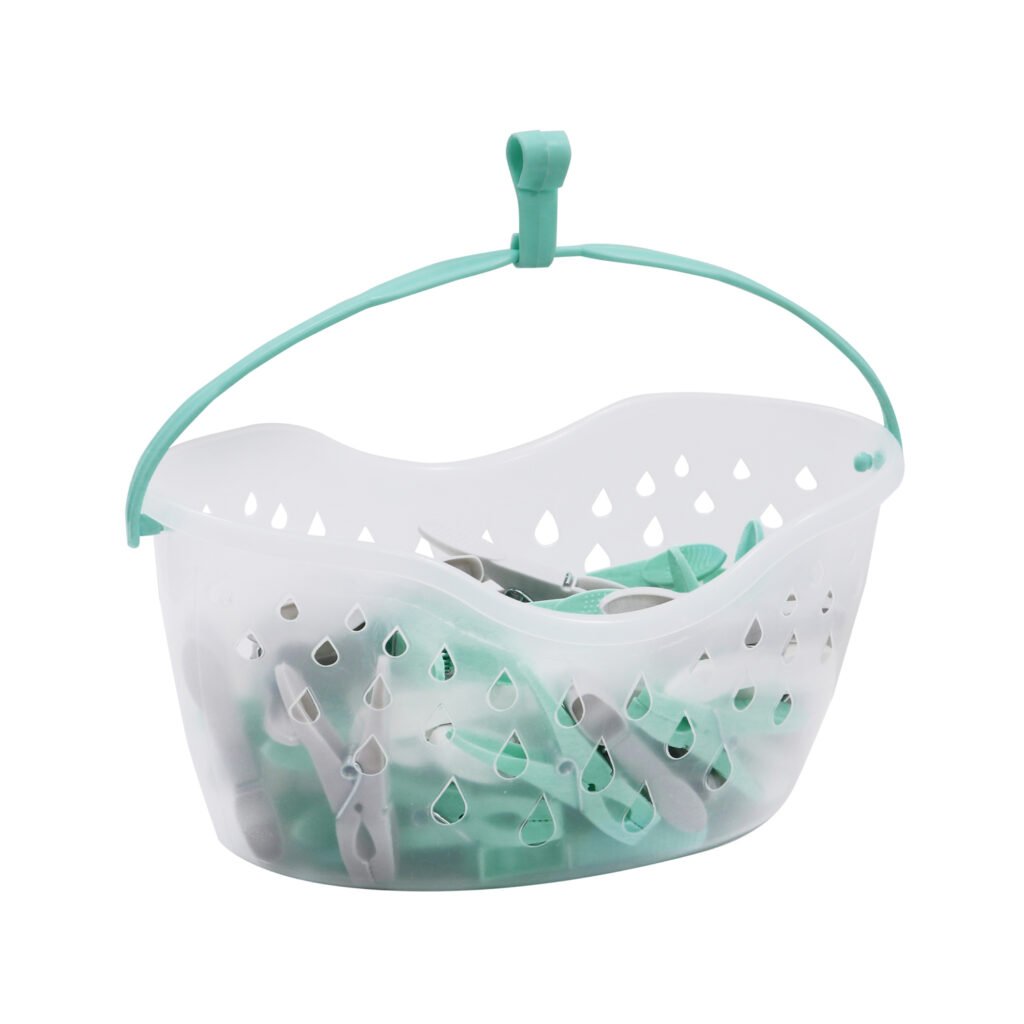 Assorted plastic peg basket including 36 clothes pegs for laundry and drying in Lagos, Nigeria