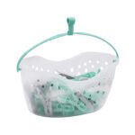 Assorted plastic peg basket including 36 clothes pegs for laundry and drying in Lagos, Nigeria