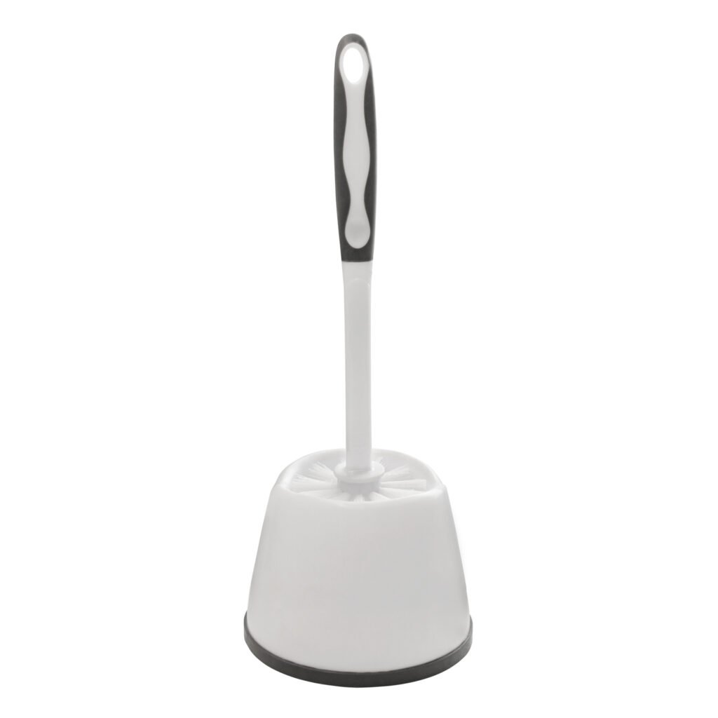 White toilet brush and holder set for hygienic and organized bathroom maintenance in Lagos, Nigeria