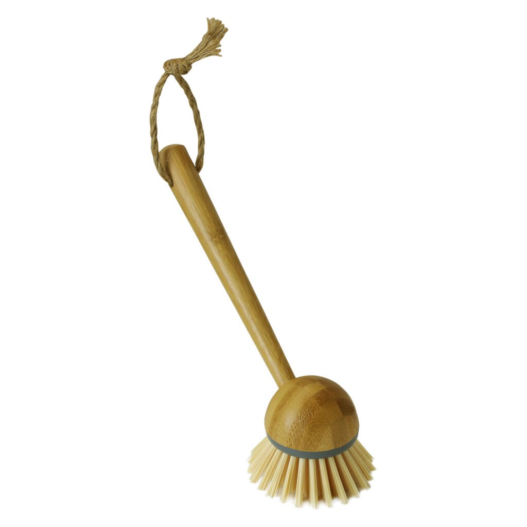 Bamboo retro dish brush with natural handle for kitchen dishwashing and cleaning in Lagos Nigeria
