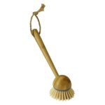 Bamboo retro dish brush with natural handle for kitchen dishwashing and cleaning in Lagos Nigeria