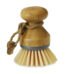 Natural bamboo round dish brush with ergonomic handle for eco-friendly kitchen cleaning in Lagos, Nigeria