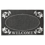 Metallic silver welcome scraper mat 45x75cm PVC entrance doormat for doorway in Lagos, Nigeria