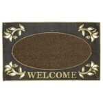 Metallic gold welcome scraper mat 45x75cm PVC entrance mat for doorway in Lagos Nigeria
