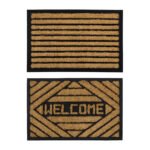 JVL Mila Rubber Tuffscrape Doormat 45x75cm Coir Rubber Entrance Mat