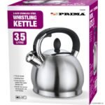 3.5Lt brushed stainless steel whistling kettle for stovetop tea and water boiling in Lagos, Nigeria