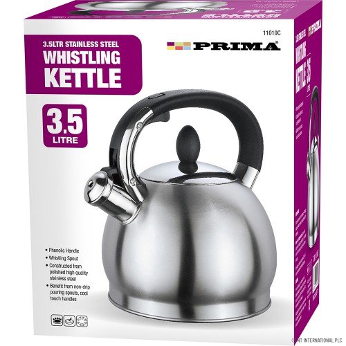 3.5Lt brushed stainless steel whistling kettle for stovetop tea and water boiling in Lagos, Nigeria
