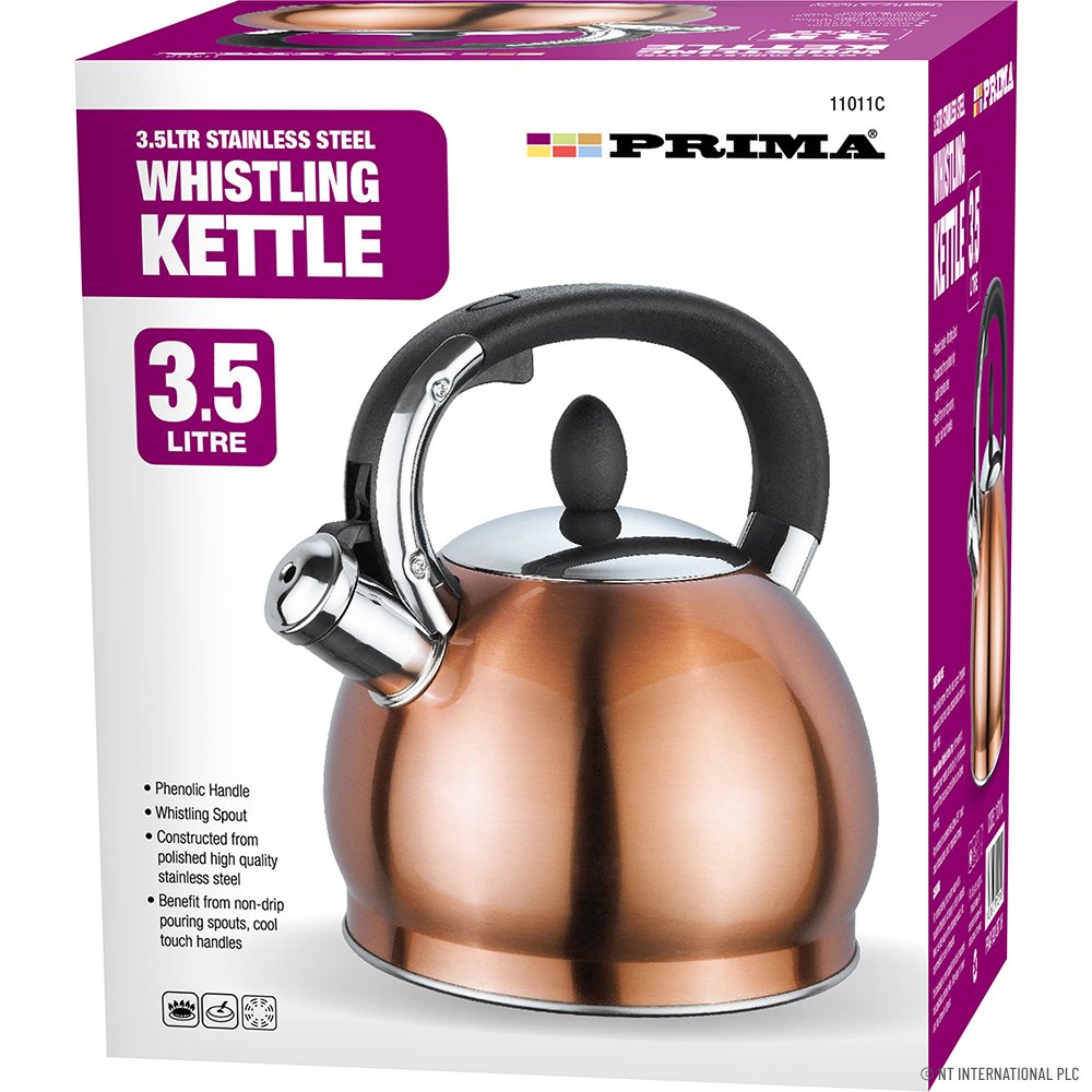 Copper colour 3.5Lt stainless steel whistling kettle for stovetop tea and water boiling in Lagos, Nigeria
