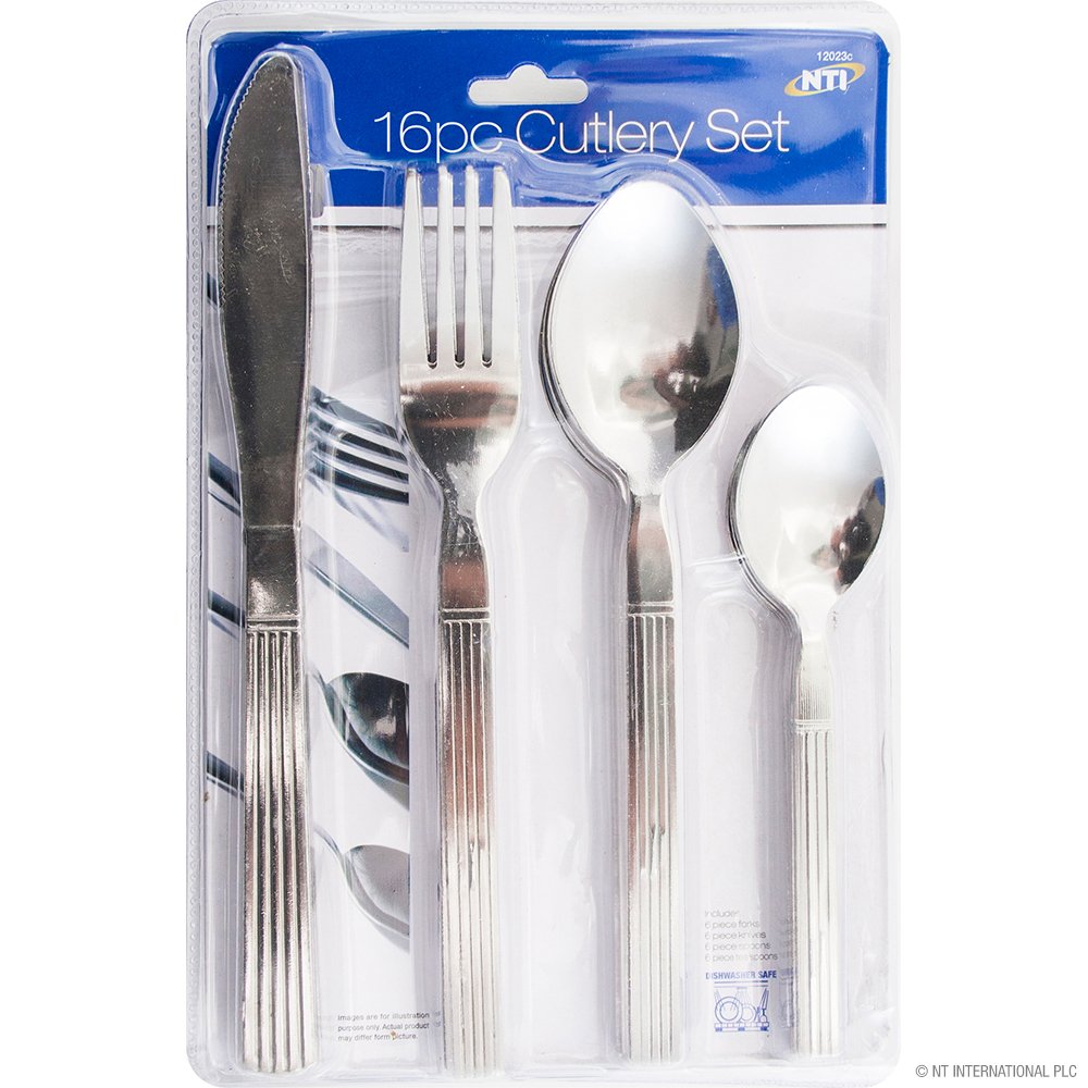 16 piece stainless steel cutlery set including knives, forks, and spoons for dining in Lagos, Nigeria