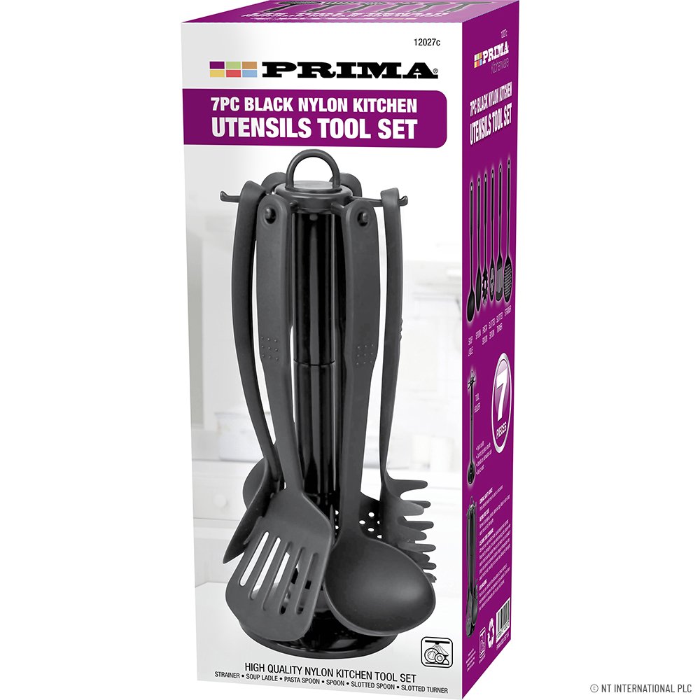 7 piece black nylon kitchen utensil set with heat resistant tools for non-stick cooking in Lagos, Nigeria