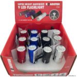 Silver 9LED aluminium flashlight for portable emergency lighting and outdoor use in Lagos, Nigeria