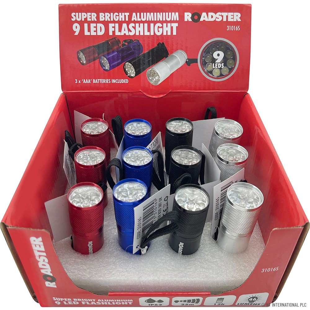 Silver 9LED aluminium flashlight for portable emergency lighting and outdoor use in Lagos, Nigeria