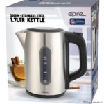 Brushed stainless steel 1.7L electric kettle with 3000w fast boil power for kitchen use in Lagos, Nigeria