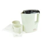 Cream KitchenPerfected 0.9L 1000W electric kettle for travel and home use in Lagos, Nigeria