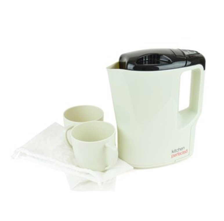 Cream KitchenPerfected 0.9L 1000W electric kettle for travel and home use in Lagos, Nigeria