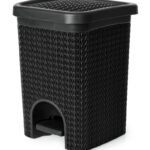 Lace design 5L black pedal bin bathroom waste bin with foot pedal in Lagos, Nigeria