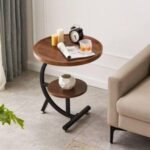 Rhollar Side Table White / Brown modern accent furniture for living room, Lagos, Nigeria