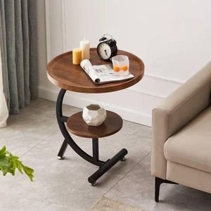 Rhollar Side Table White / Brown modern accent furniture for living room, Lagos, Nigeria