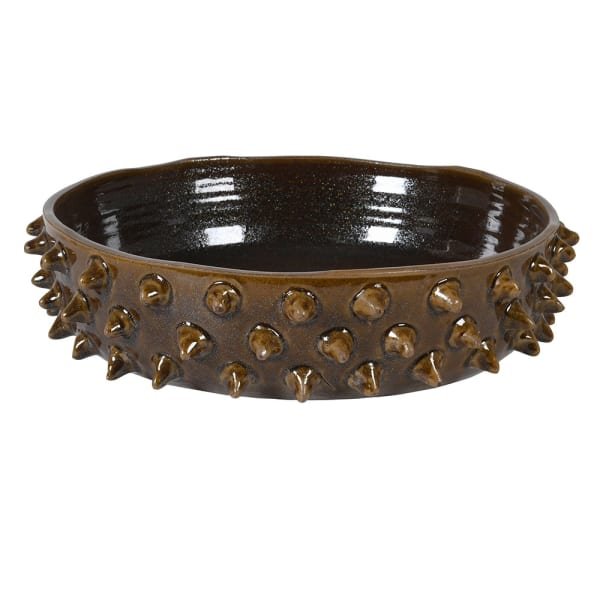 Mahogany spike bowl sculptural decorative centerpiece for home décor in Lagos Nigeria