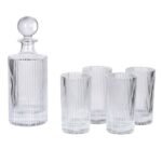 Ribbed glass decanter set luxury drinkware for home bar in Lagos Nigeria