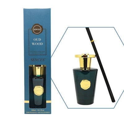 Sences Oud Wood Reed Diffuser 300ml Long-Lasting Luxury Home Fragrance Sences Oud Wood Reed Diffuser 300ml with fragrance reeds and decorative bottle, Lagos, Nigeria