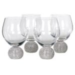 Set of four silver stemless drinking glasses for dining in Lagos Nigeria
